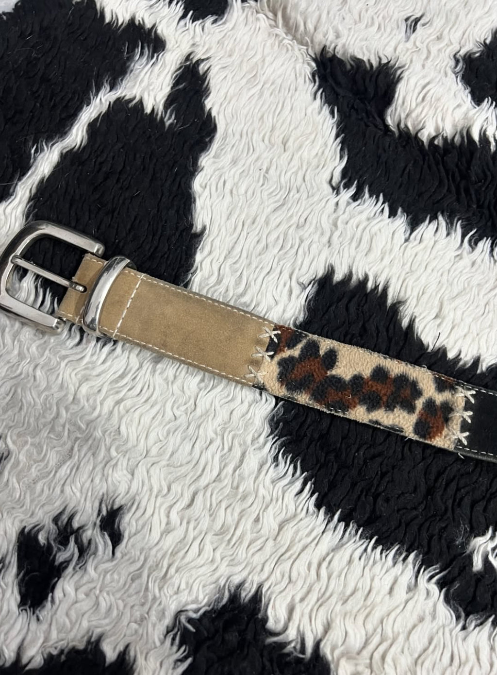 Patchwork Cheetah Print Belt