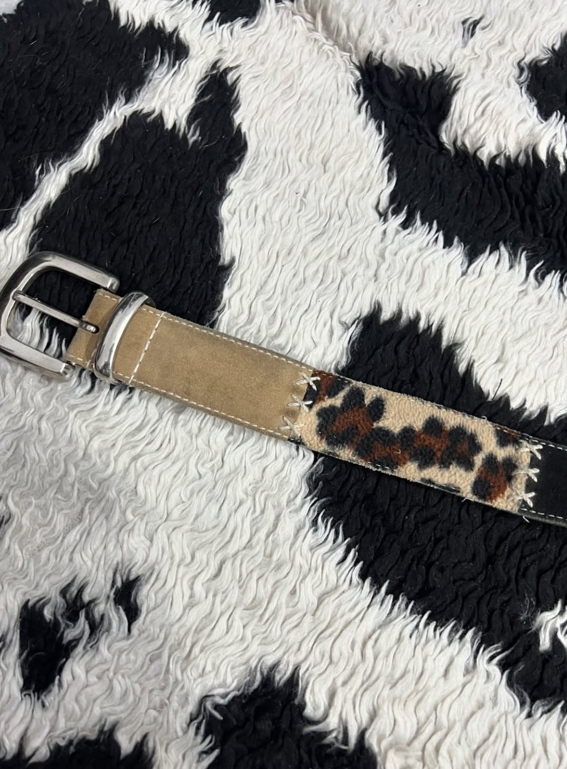 Patchwork Cheetah Print Belt