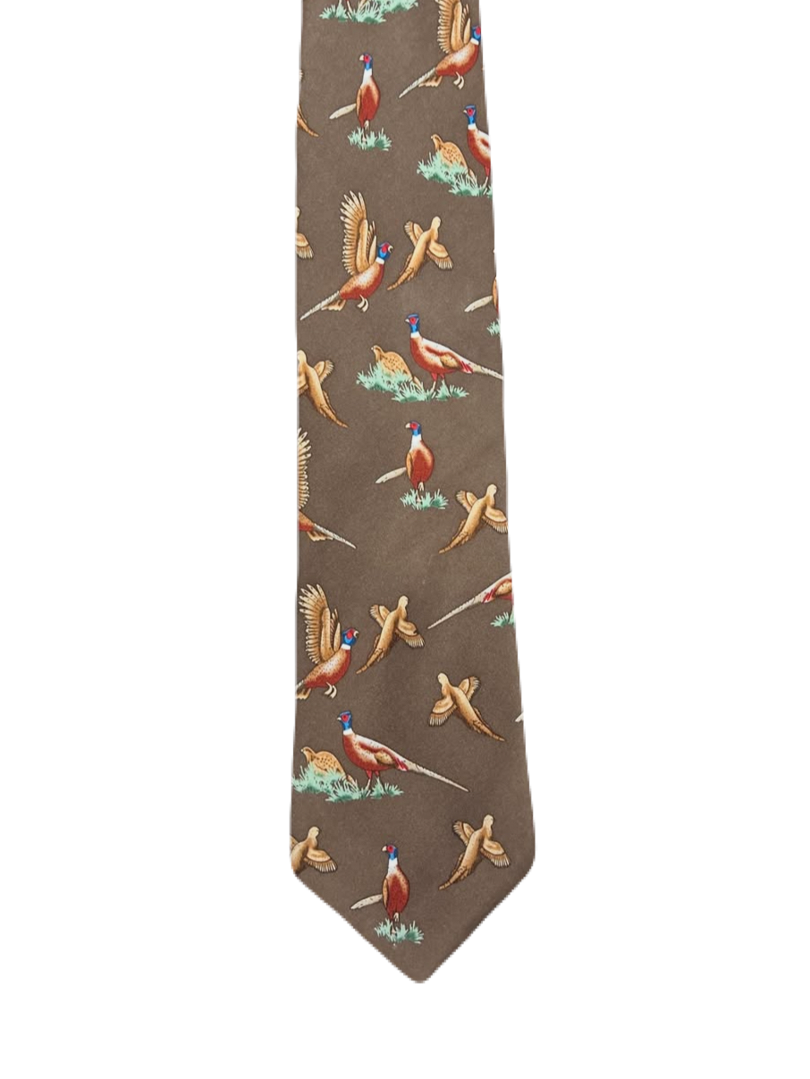 Brown Pheasants Tie