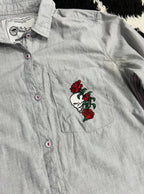 Skull Embroidered Buttonup