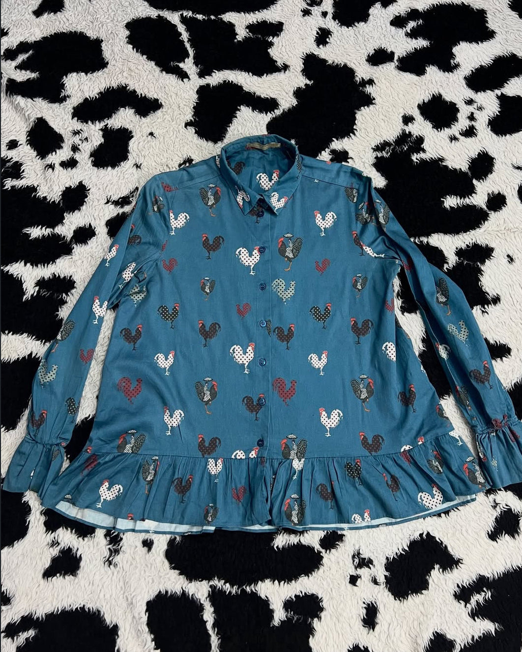 Roosters Printed Women's Buttonup
