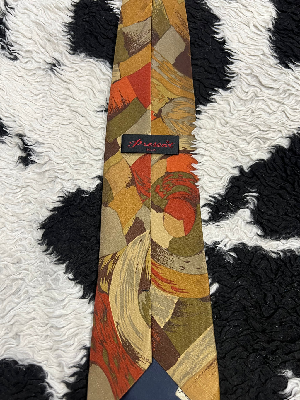 Present Orange Abstract Tie