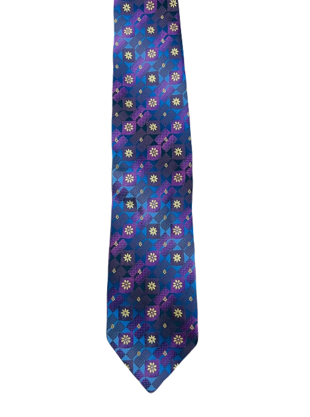Montago Purple & Blue Floral Embroidered Tie