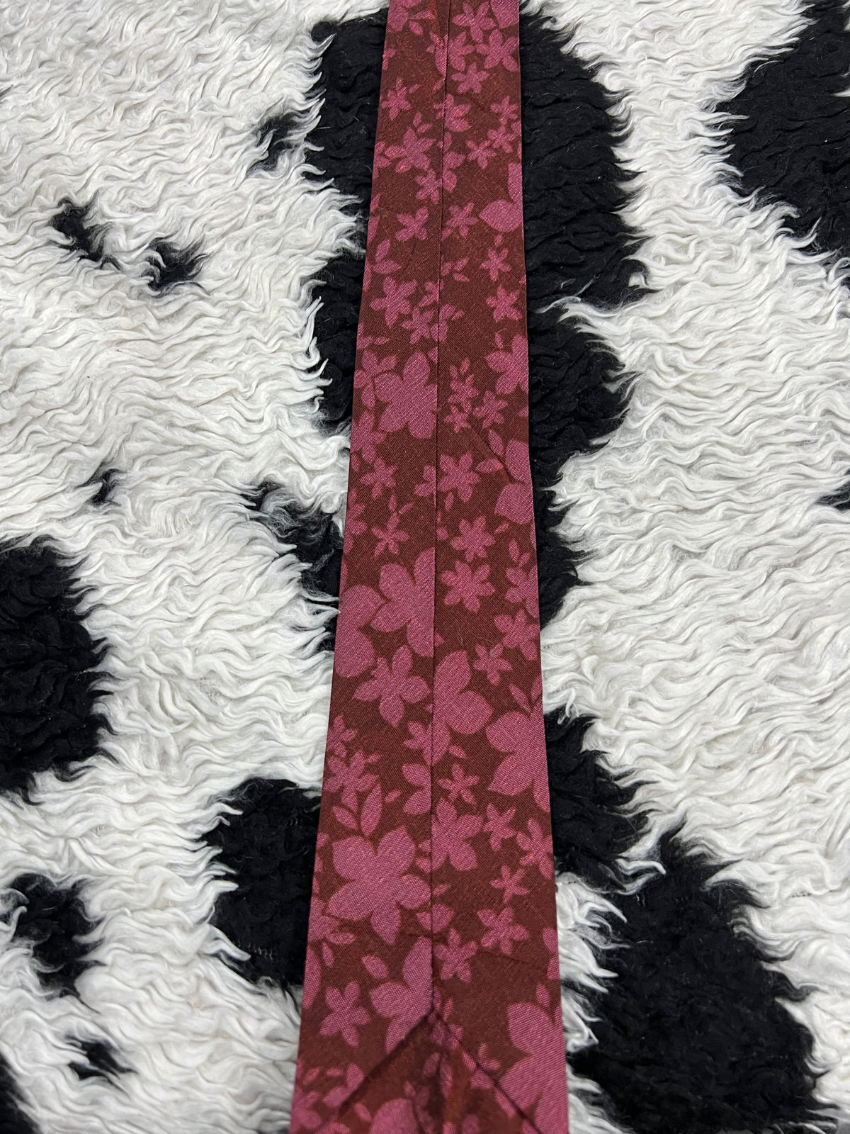 Plum & Pink Floral Narrow Tie