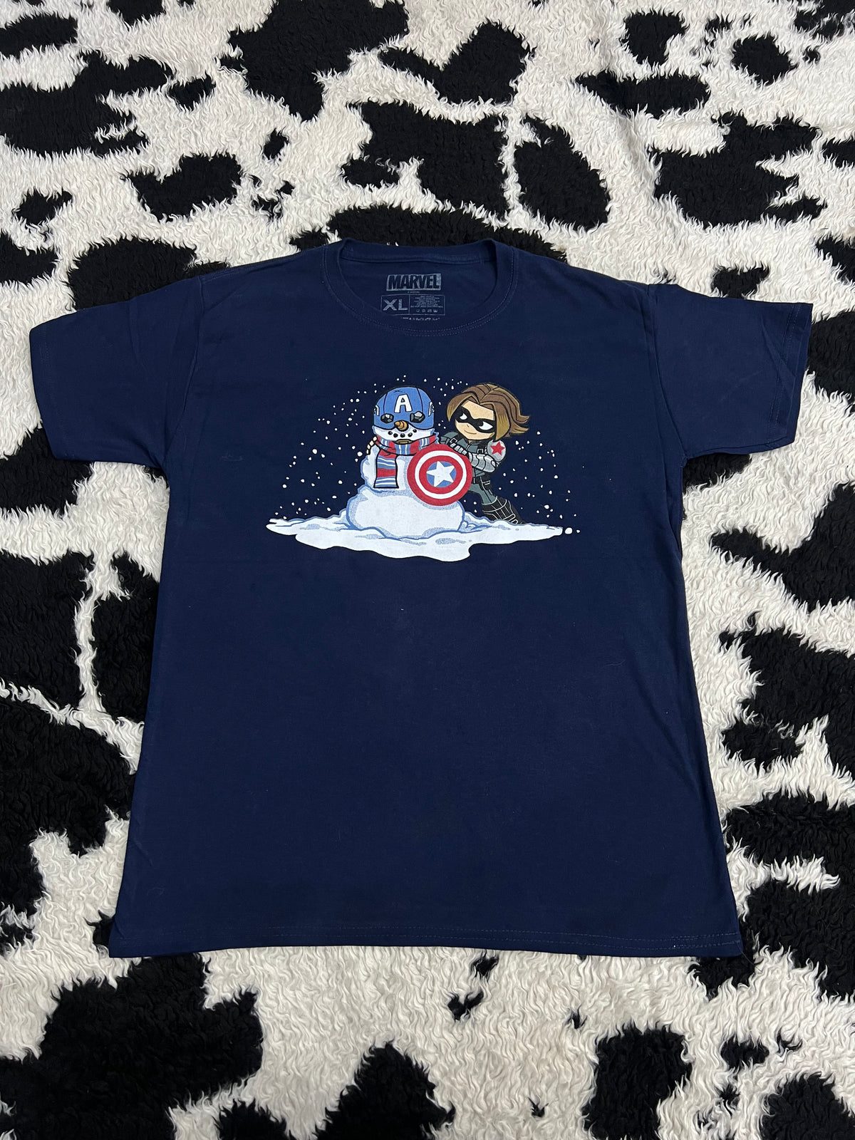 Marvel Winter Soldier Captain America Snowman Tee (Medium - Large)