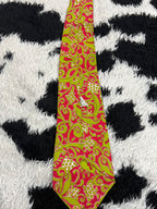 Red & Green Patterned Tie