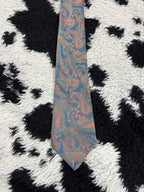 Cavendish Embroidered Blue & Orange Paisley Tie