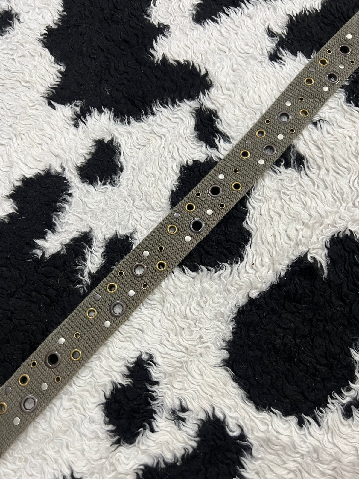 Green Studded Canvas Belt