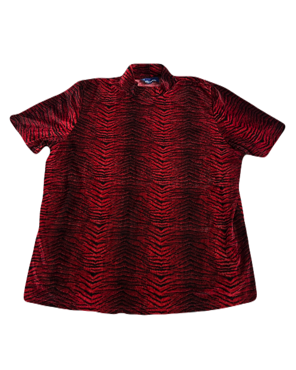 Red & Black Zebra Print Velvet Top