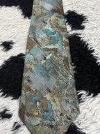 Burton Blue & Brown Abstract Embroidered Tie