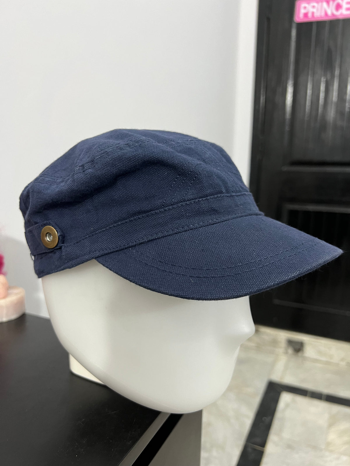Dark Blue Buttoned Cap