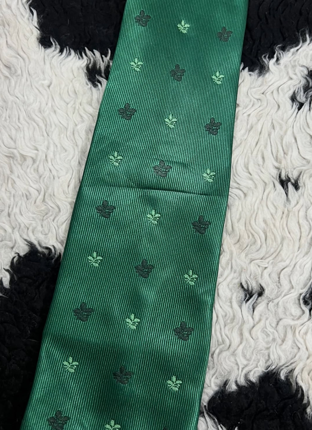 Green Embroidered Tie