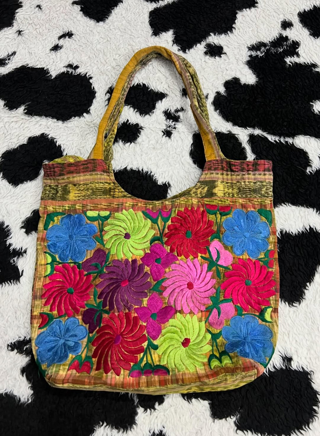 Whimsical Embroidered Floral Bag