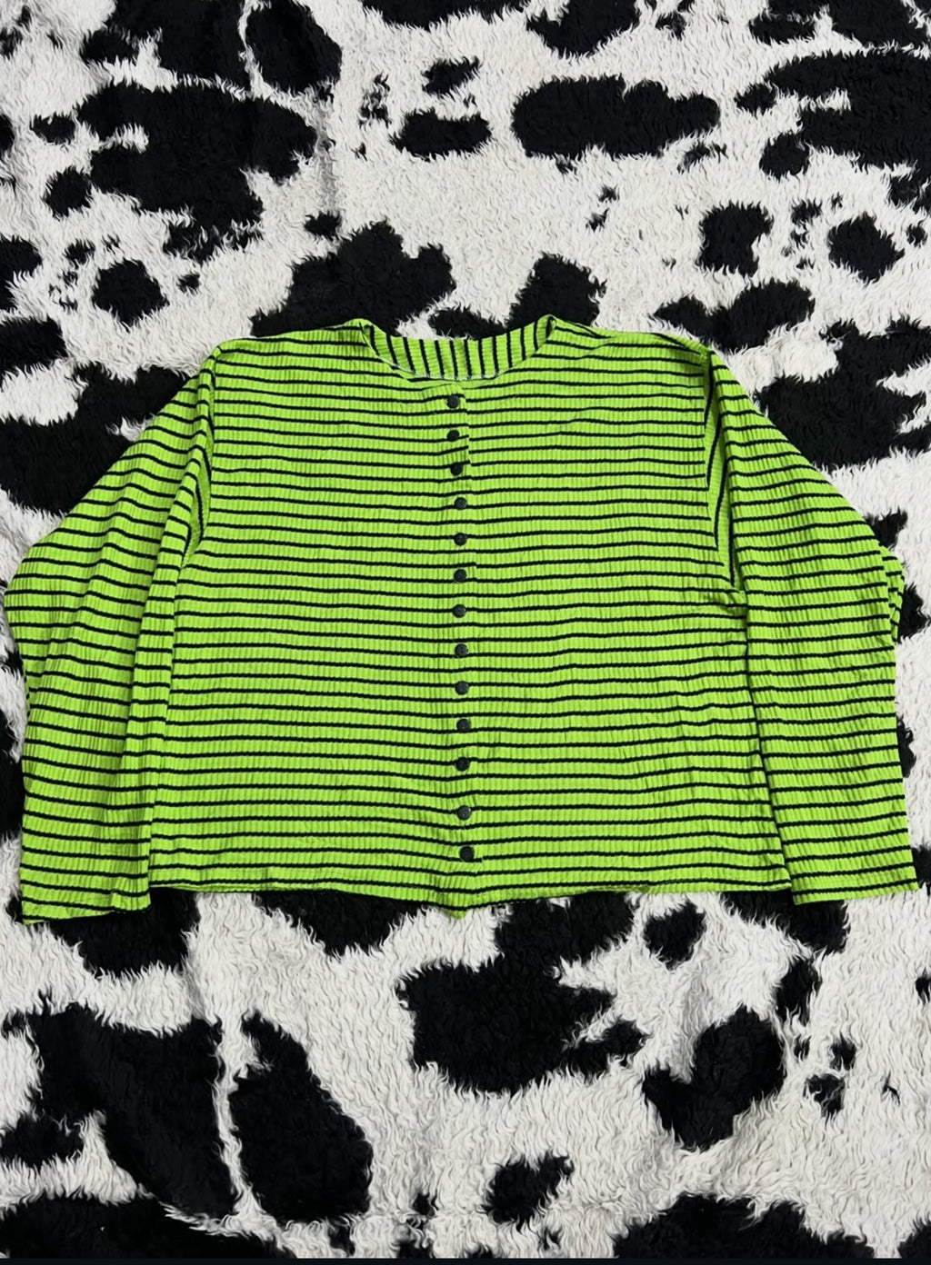 Green & Black Striped Buttonup