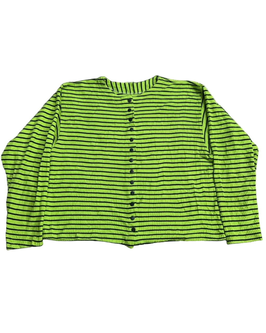 Green & Black Striped Buttonup