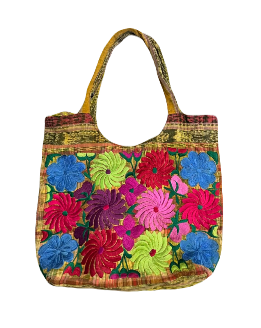 Whimsical Embroidered Floral Bag