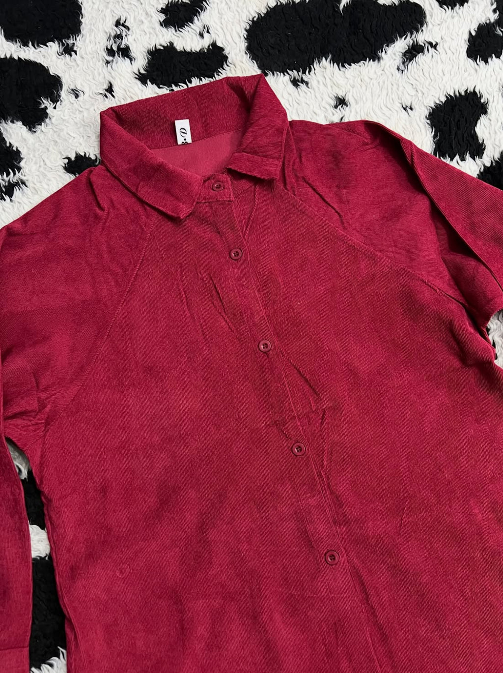 Red Corduroy Buttonup