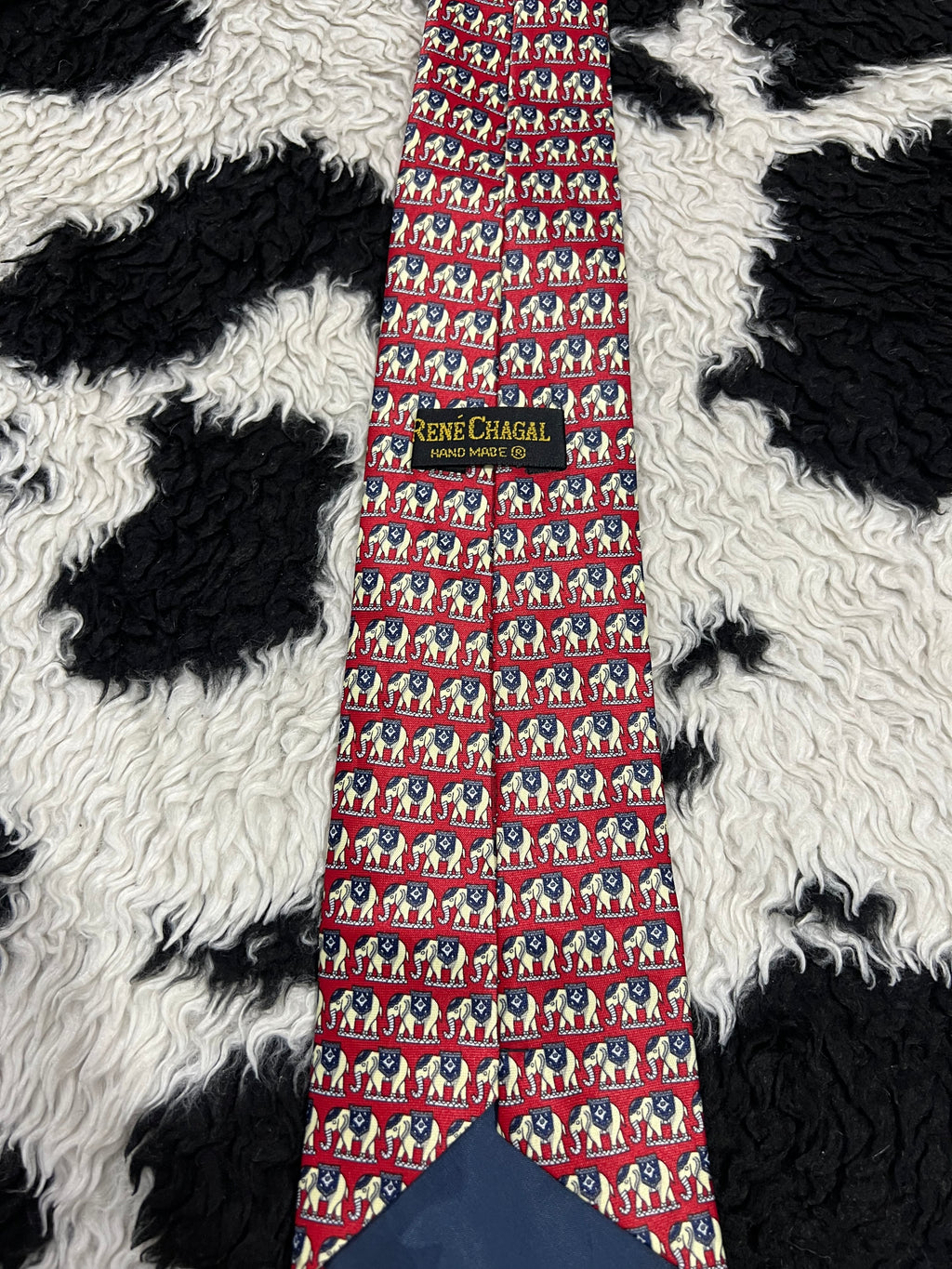 Vintage Rene Chagal Elephants Tie
