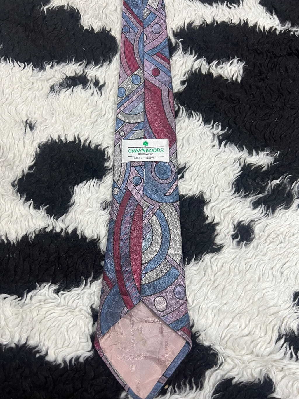 Greenwoods Fully Embroidered Abstract Geometric Tie