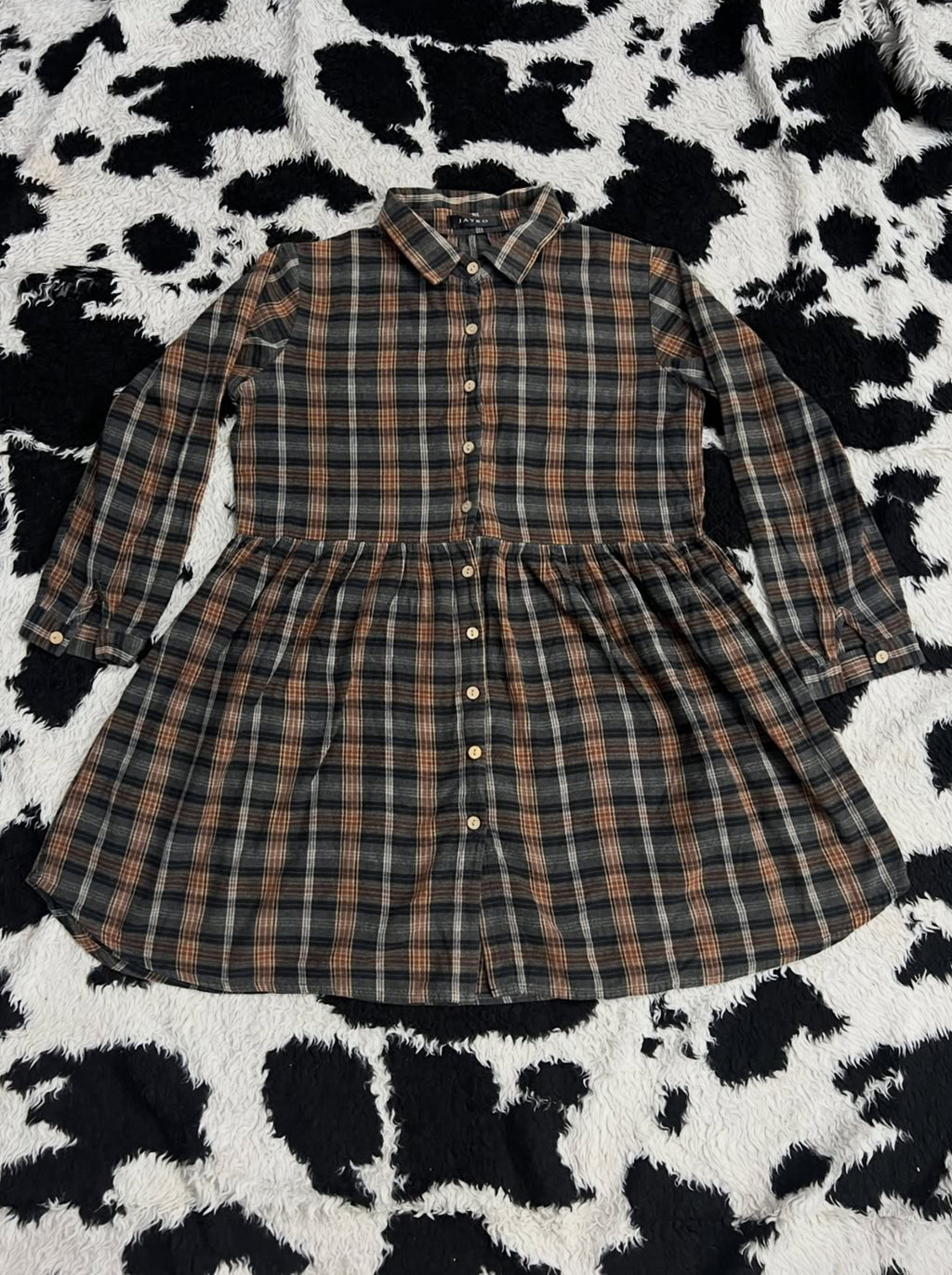 Orange & Green Plaid Buttonup
