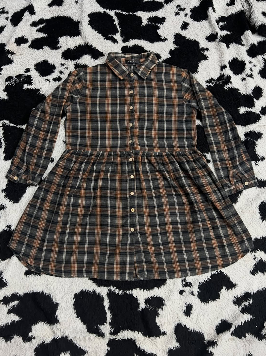 Orange & Green Plaid Buttonup