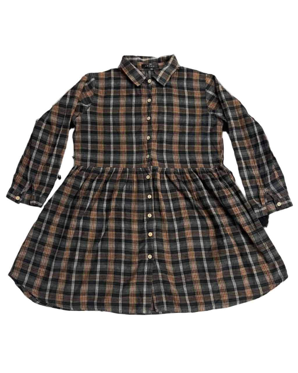 Orange & Green Plaid Buttonup