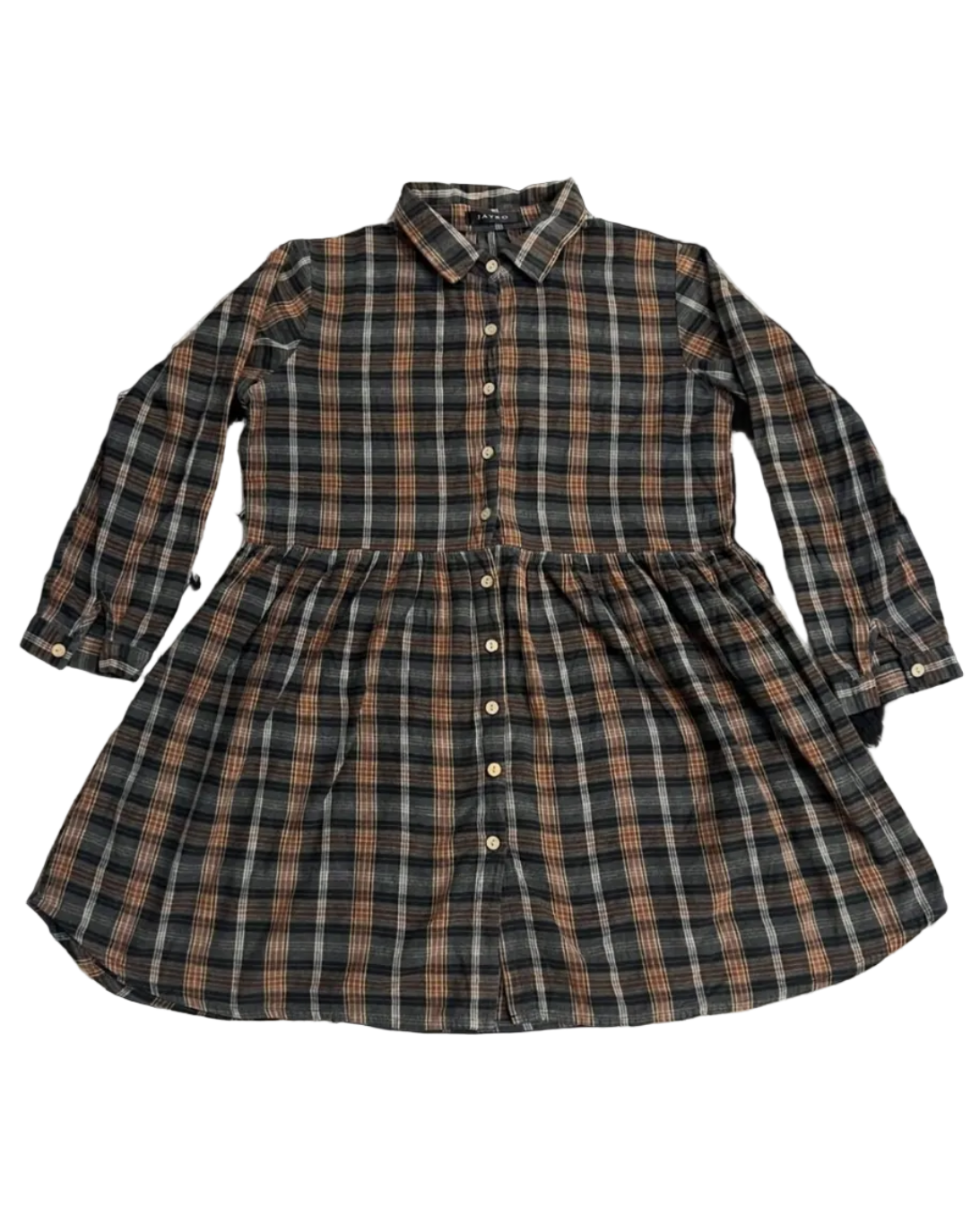 Orange & Green Plaid Buttonup