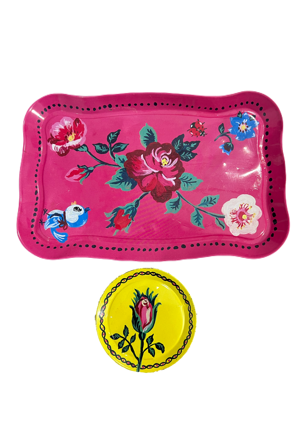 Hand-Painted Jewelry Trays (Set of 2)