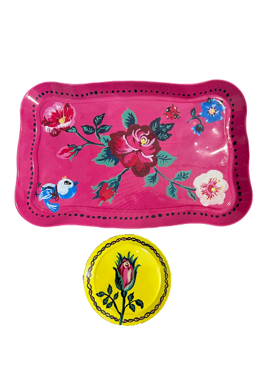 Hand-Painted Jewelry Trays (Set of 2)