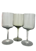 Set of 3 Black Wine Glasses