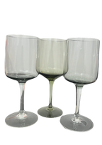 Set of 3 Black Wine Glasses