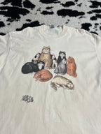 Vintage 90s Fruit of the Loom Cats Tee (Extra Large)