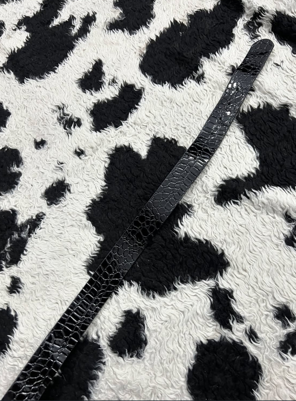 Black Snake Skin Scaled Belt