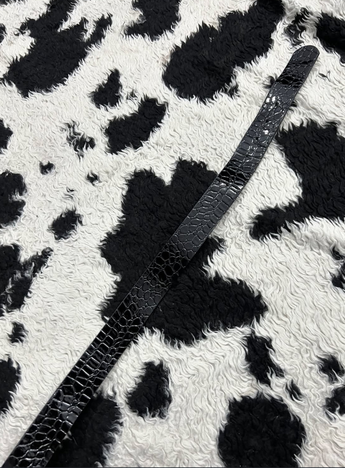 Black Snake Skin Scaled Belt