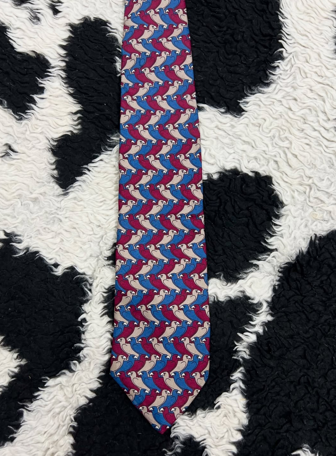 Birds Print Graphic Tie
