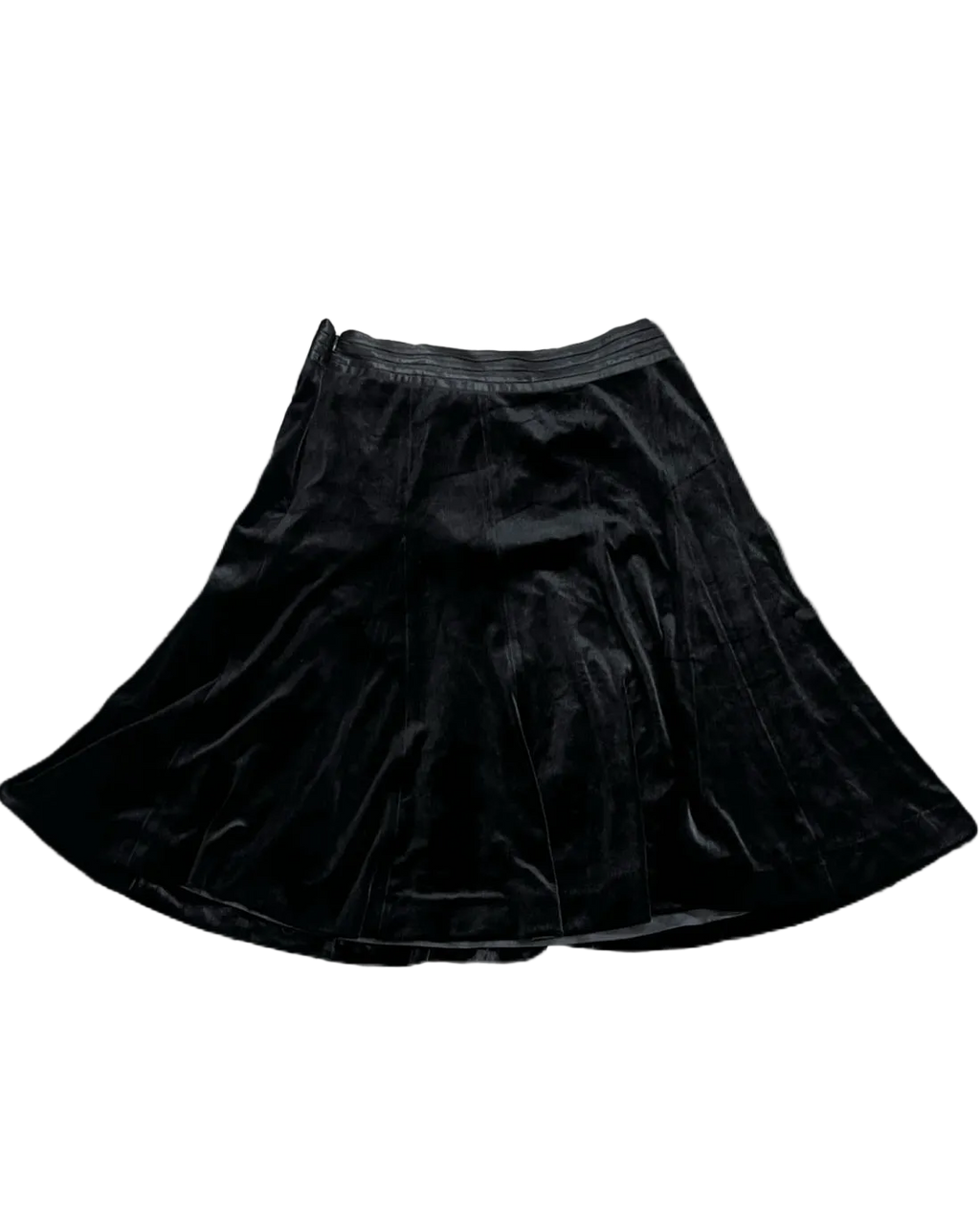 Knee Length Black Velvet Skirt
