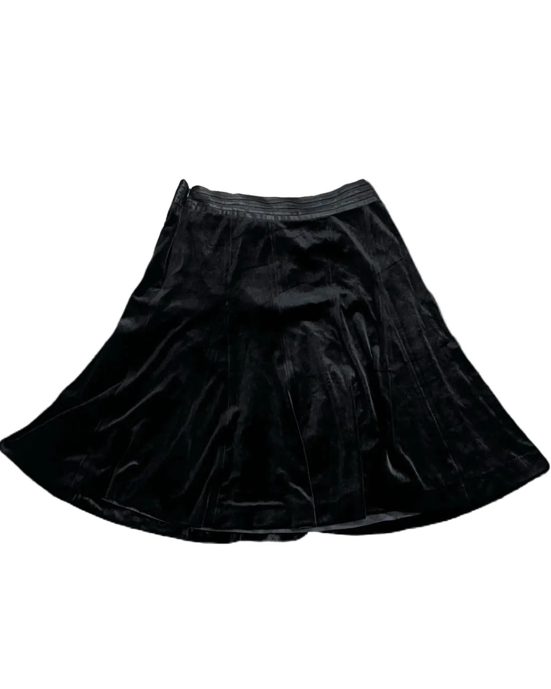 Knee Length Black Velvet Skirt