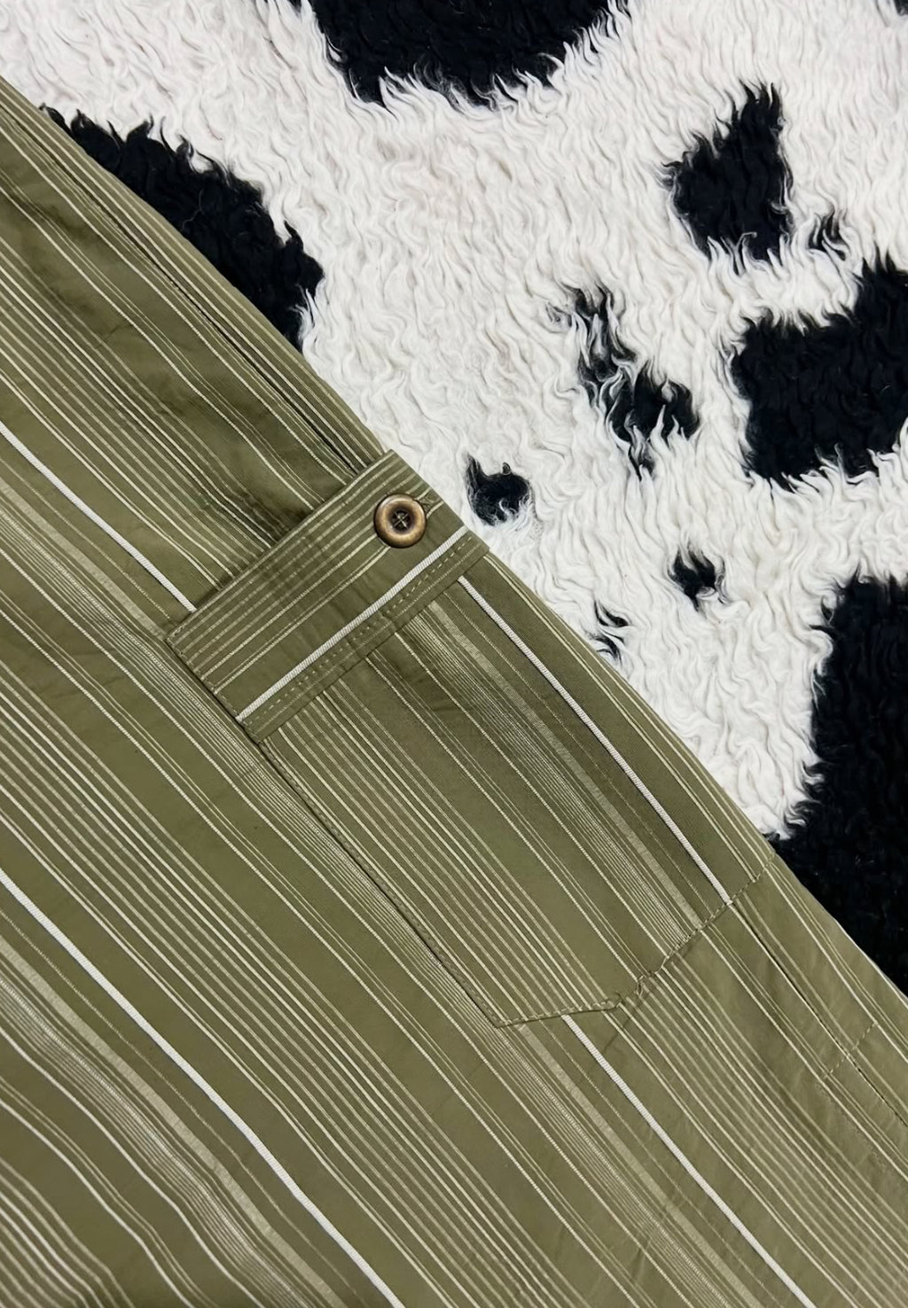 Striped Cargo Long Skirt