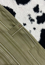 Striped Cargo Long Skirt