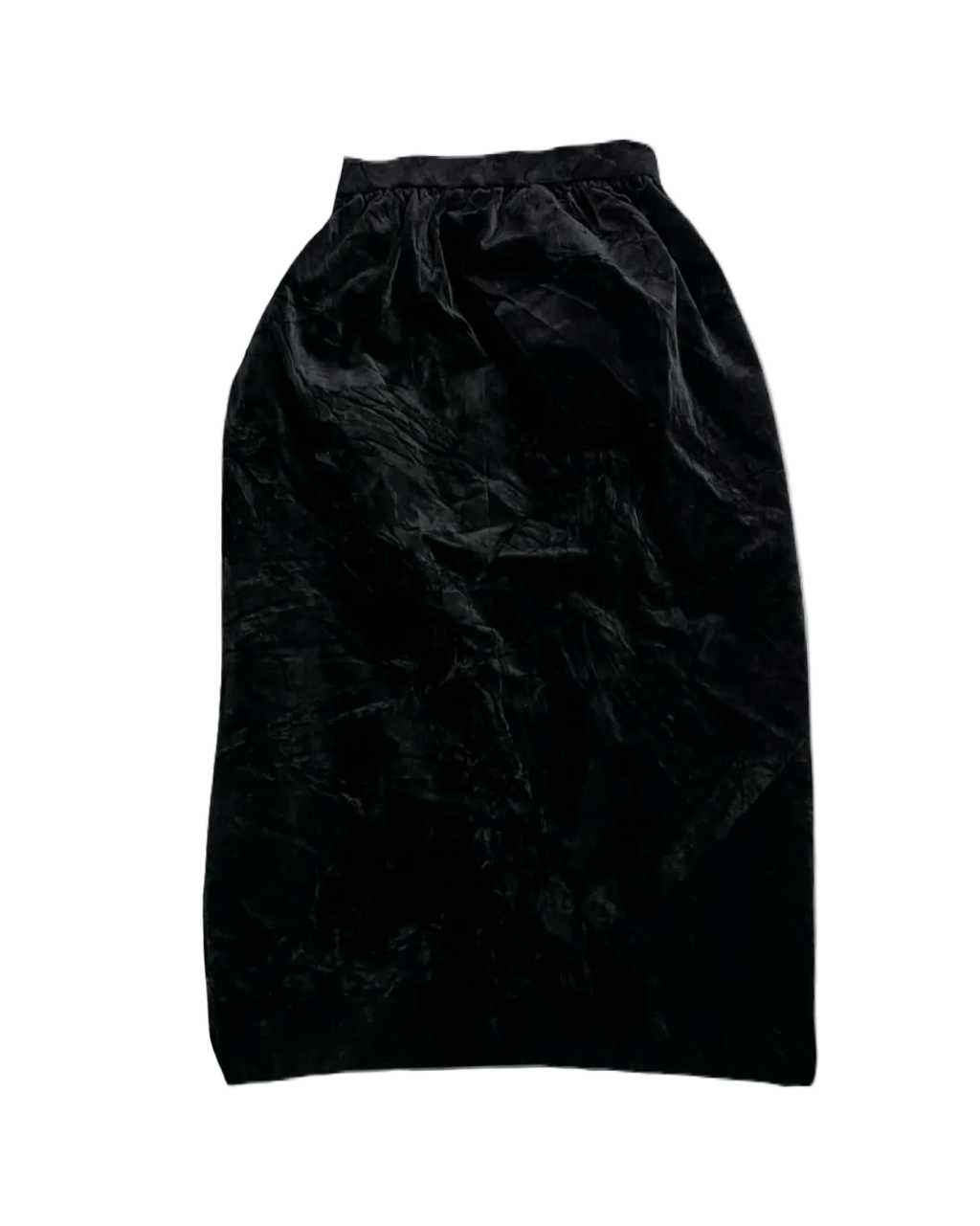 Straight Black Velvet Long Skirt