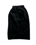 Straight Black Velvet Long Skirt
