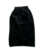 Straight Black Velvet Long Skirt