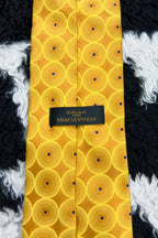 Yellow Embroidered Circles Tie
