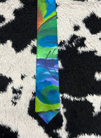 Blue & Green Abstract Art Tie