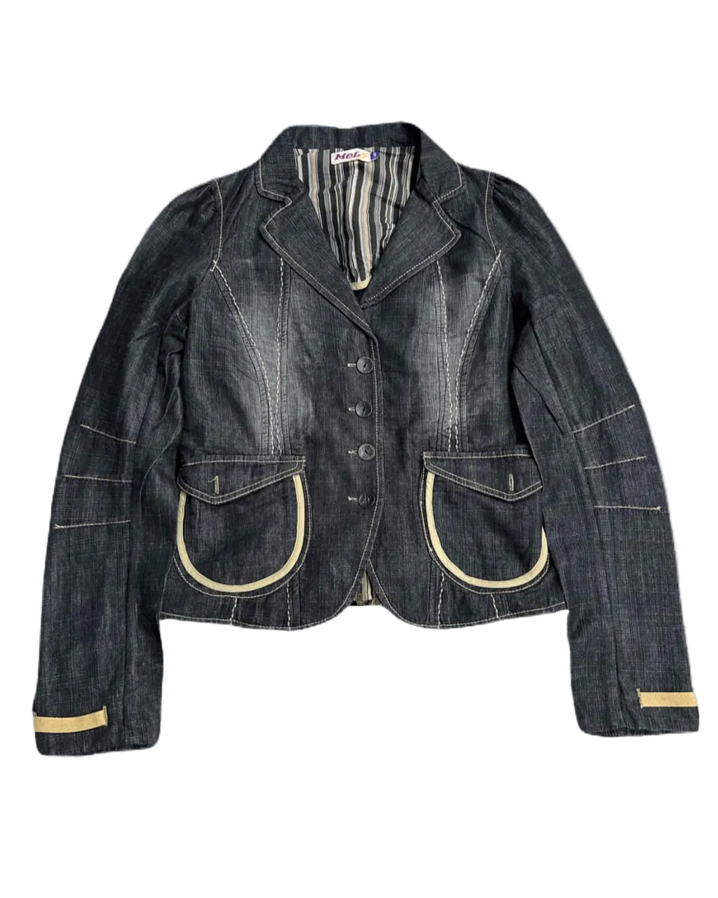 Grey Denim Coat Jacket (Medium)