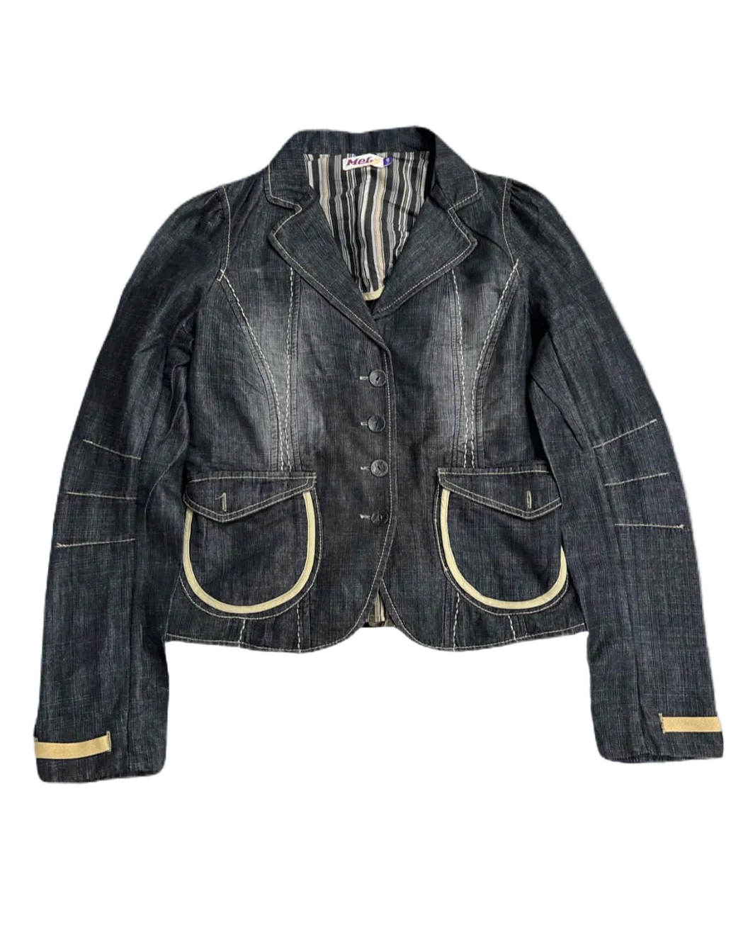 Grey Denim Coat Jacket (Medium)
