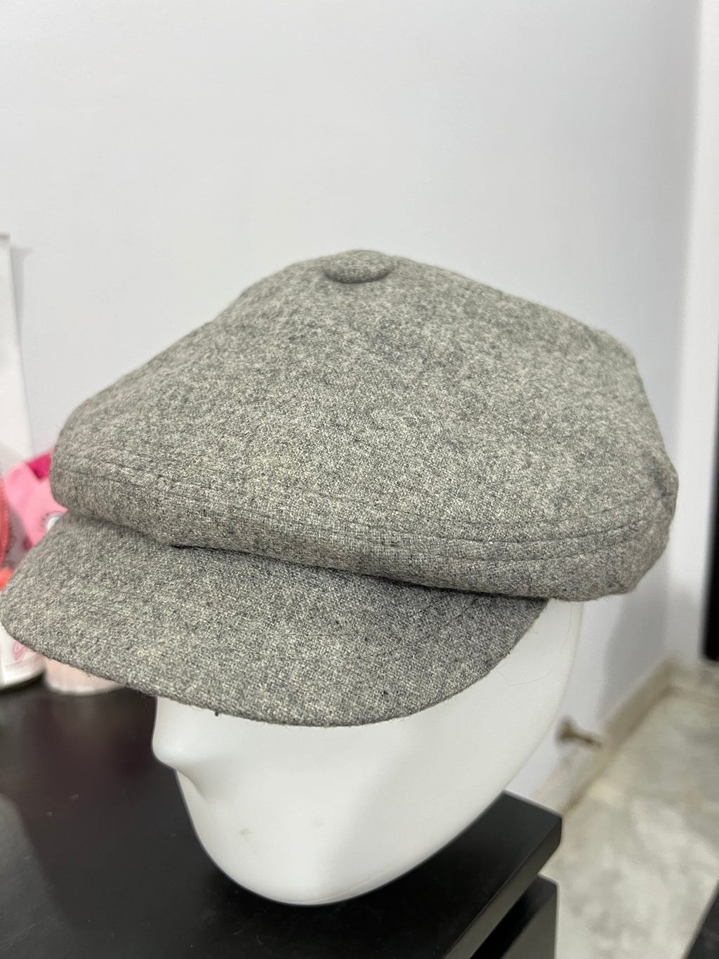 Grey Woolen Newsboy Cap
