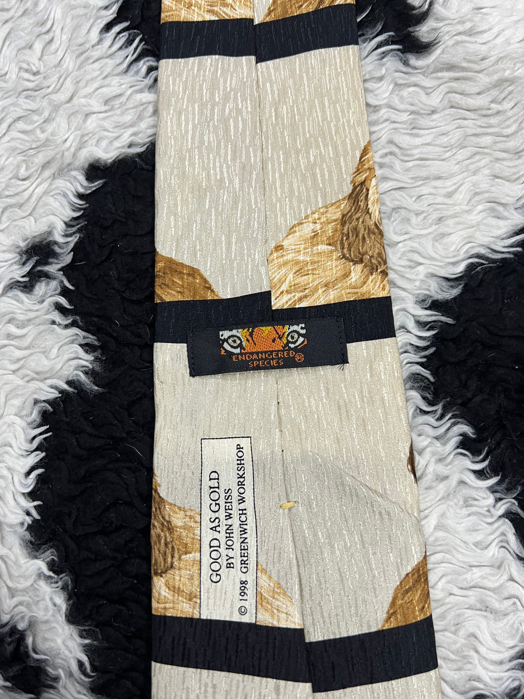 Vintage 1998 "Good as Gold" Golden Retriever Puppies Tie
