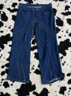 Blue Detailed Embroidered Denims (Waist 36)
