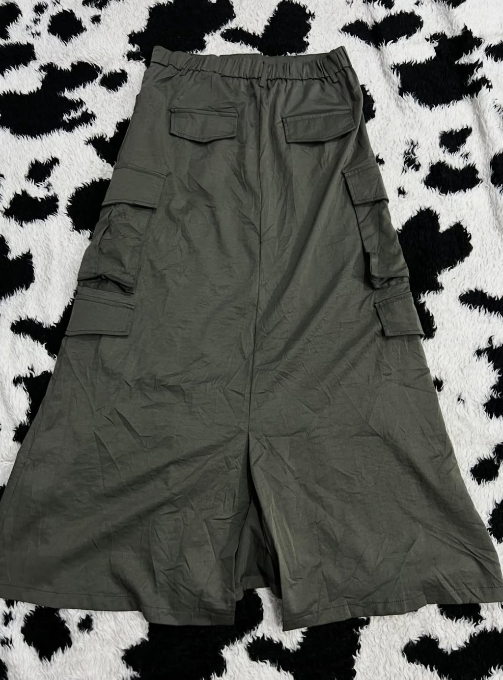 Green Zipper Cargo Skirt